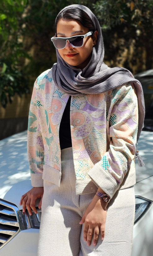 ست کت سوزندوزی و شلوار بگ لنین زنانه