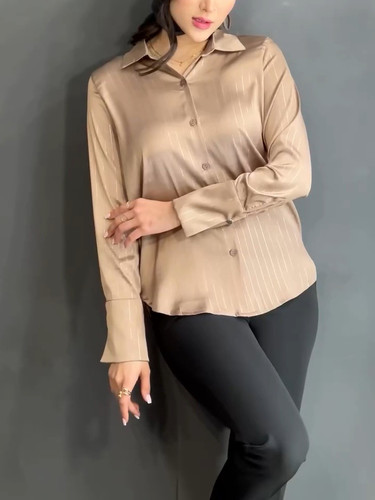شومیز ساتن سیلک راه راه زنانه