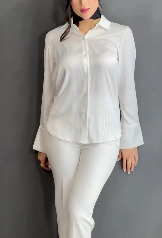 شومیز ساتن سیلک راه راه زنانه
