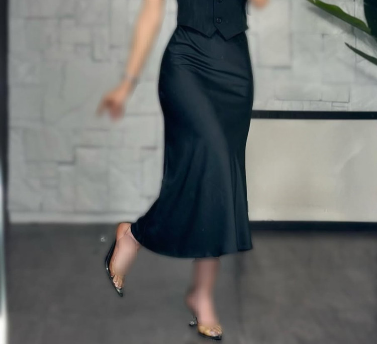 دامن ساتن زنانه مدل ماهی طرح زارا