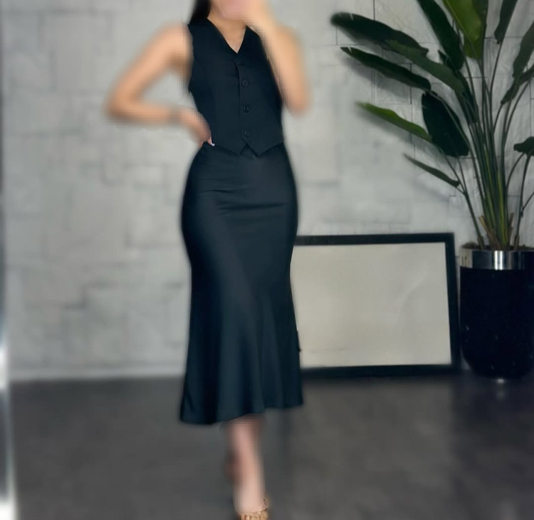 دامن ساتن زنانه مدل ماهی طرح زارا